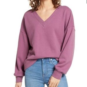 Madewell Hemp Cotton V-Neck Sweatshirt